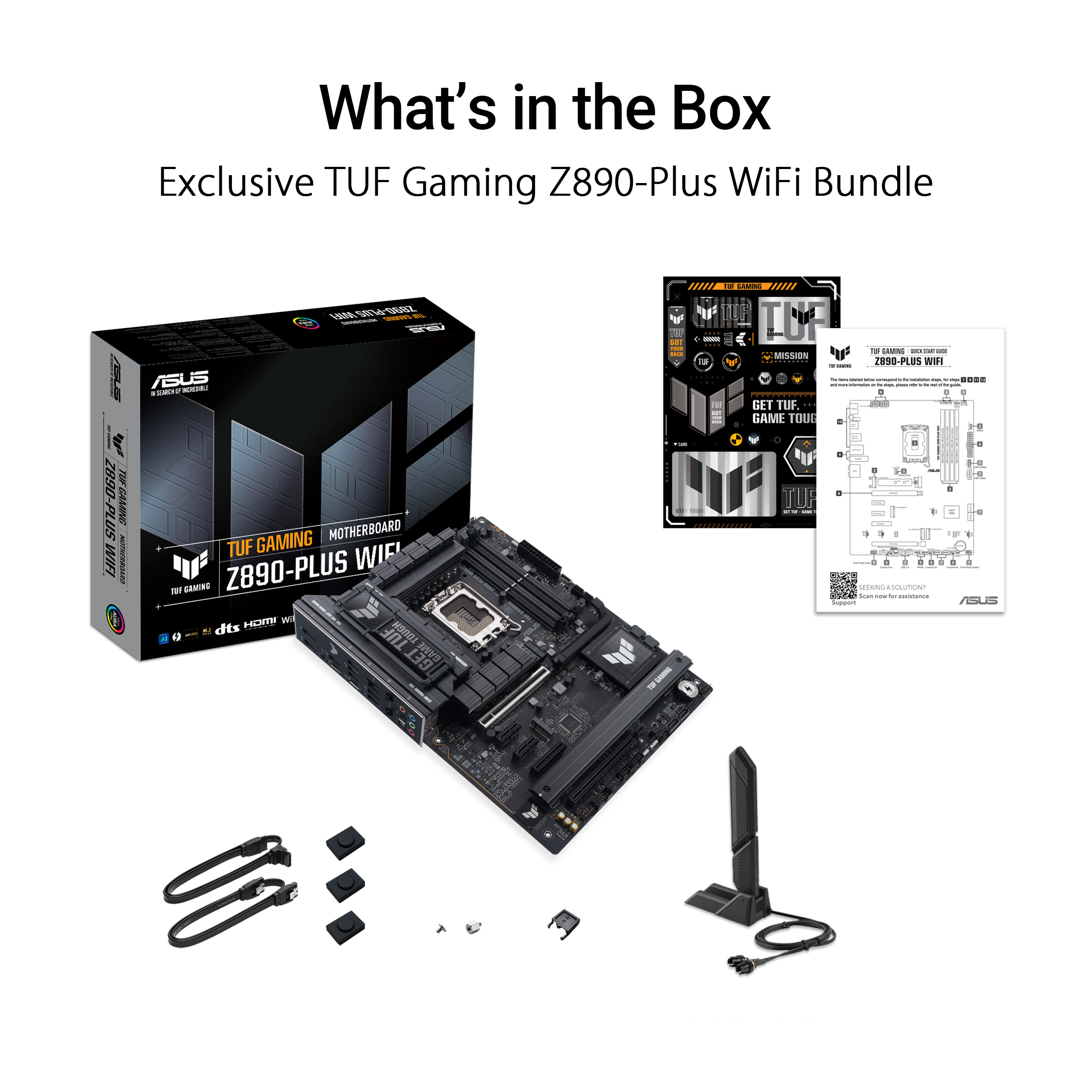 A large marketing image providing additional information about the product ASUS TUF Gaming Z890-PLUS WiFi LGA1851 ATX Desktop Motherboard - Additional alt info not provided